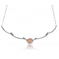 Femme Fatale Necklace, Silver/Peach Moonstone
